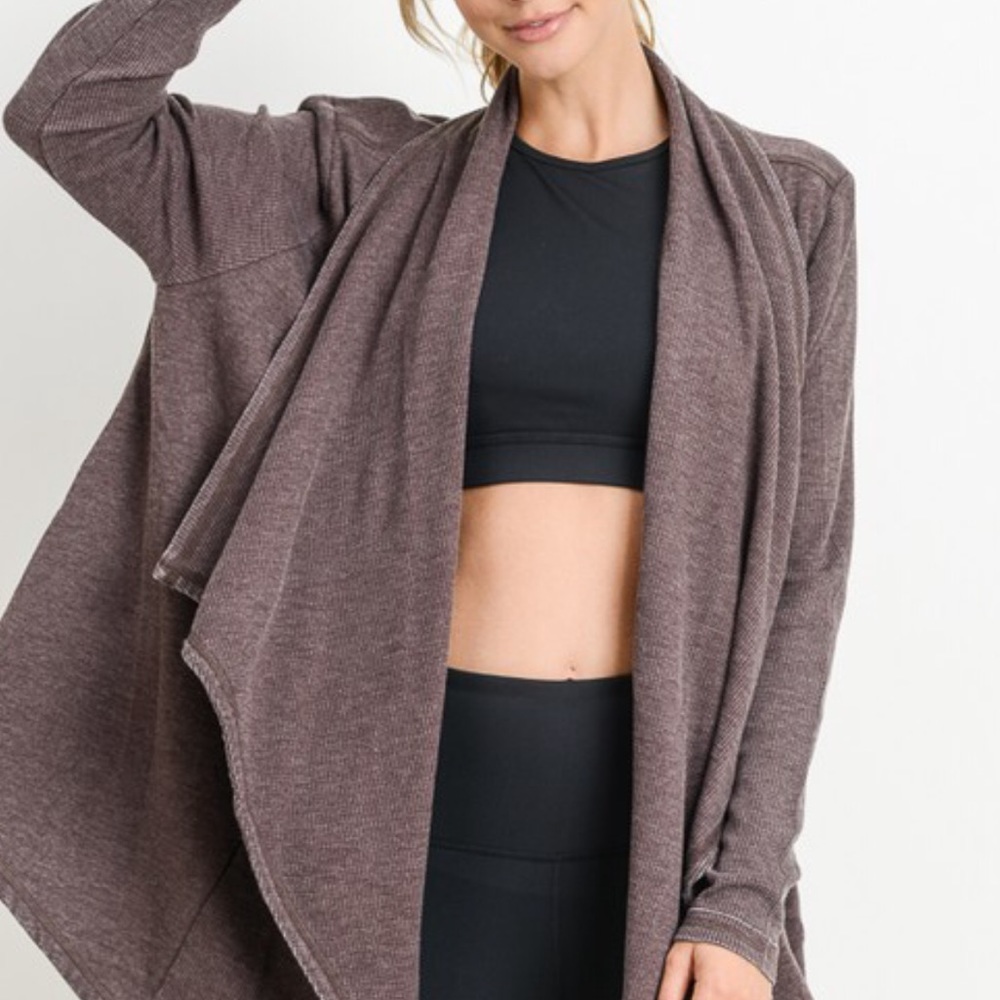 Mineral Washed Hi-Lo Drape Mono B Cardi NWOT